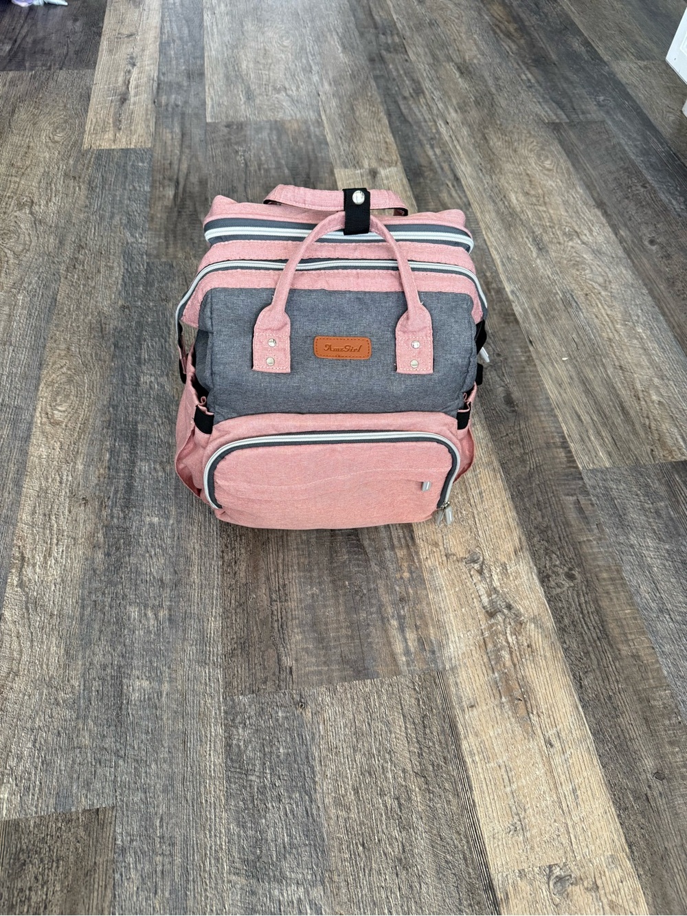 Amazgirl Diaper Bag Backpack Pink Gray Large Baby Travel Organizer